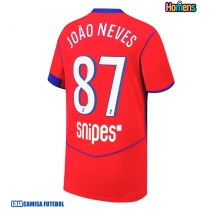 Camisa de Futebol Paris Saint-Germain Joao Neves #87 Equipamento Alternativo 2025-26 Manga Curta